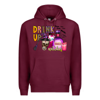 Burgundy drink up witches Premium Hoodie - CowhideDigitalArt