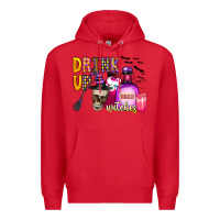 Red drink up witches Premium Hoodie - CowhideDigitalArt