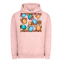 Pigment Salmon Easter eggs cowhide leopard tumbler Easter Day Urban Hoodie - Neo Western