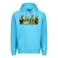 Ocean Blue sunflower gnomies Premium Hoodie - FaDigitalArtStudio