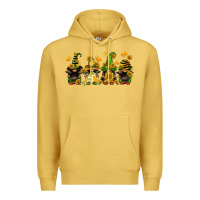 Antique Gold sunflower gnomies Premium Hoodie - FaDigitalArtStudio