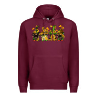 Burgundy sunflower gnomies Premium Hoodie - FaDigitalArtStudio