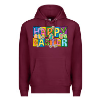 Burgundy happy easter with eggs Premium Hoodie - Neo Western