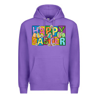 Purple happy easter with eggs Premium Hoodie - Neo Western