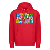 Red happy easter with eggs Premium Hoodie - Neo Western