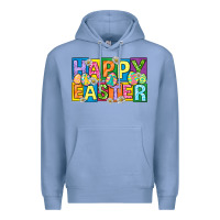 Colony Blue happy easter with eggs Premium Hoodie - Neo Western