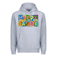 Heather Grey happy easter with eggs Premium Hoodie - Neo Western