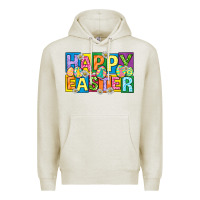 Oatmeal Heather happy easter with eggs Premium Hoodie - Neo Western