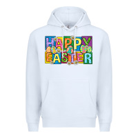 White happy easter with eggs Premium Hoodie - Neo Western