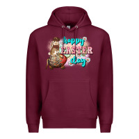 Burgundy Happy Easter Day rodeo Easter Day Premium Hoodie - CowGirlArtShop