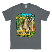 Charcoal Heather raccoon home is where the trash is Classic Tee - BarkalooDesign