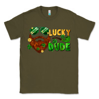 Army Green lucky dude saint patrick's bearded man Classic Tee - FaDigitalArtStudio