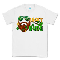 White lucky dude saint patrick's bearded man Classic Tee - FaDigitalArtStudio