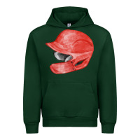 Forest Green red baseball batting helmet fa element Urban Hoodie - FaDigitalArtStudio