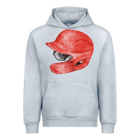 Heather Grey red baseball batting helmet fa element Urban Hoodie - FaDigitalArtStudio