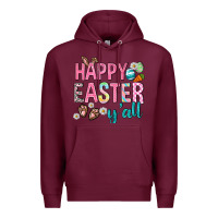 Burgundy Happy Easter y'all Premium Hoodie - Neo Western