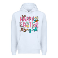 White Happy Easter y'all Premium Hoodie - Neo Western