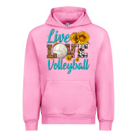 Fuchsia Pink live love volleyball Urban Hoodie - HRA Design Shop