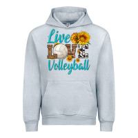 Heather Grey live love volleyball Urban Hoodie - HRA Design Shop