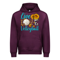 Mauve Wine live love volleyball Urban Hoodie - HRA Design Shop