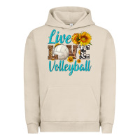 Pigment French Oak live love volleyball Urban Hoodie - HRA Design Shop