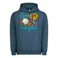 Pigment Midnight Navy live love volleyball Urban Hoodie - HRA Design Shop