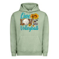 Pigment Oil Green live love volleyball Urban Hoodie - HRA Design Shop