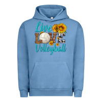 Pigment Pebble Blue live love volleyball Urban Hoodie - HRA Design Shop