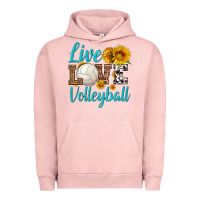 Pigment Salmon live love volleyball Urban Hoodie - HRA Design Shop