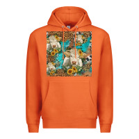 Carrot sunflowers charolais cow seamless pattern Premium Hoodie - HRA Design Shop