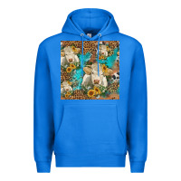 True Royal sunflowers charolais cow seamless pattern Premium Hoodie - HRA Design Shop
