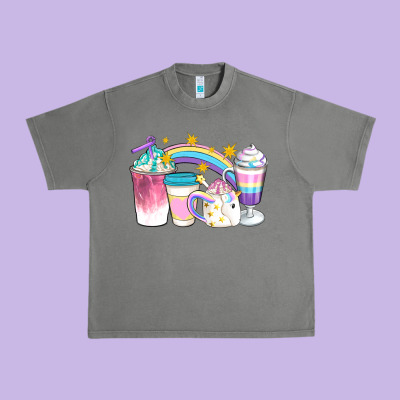 Unicorn Coffee Cups Urban Heavy Tee Designed By Artiststas