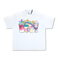 White Unicorn Coffee Cups Urban Heavy Tee - Artiststas