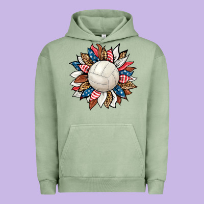 Volleyball Sunflower Urban Hoodie Designed By Hra Design Shop