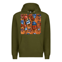 Army Green patriotic popsicles seamless pattern Premium Hoodie - HRA Design Shop