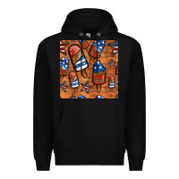 Black patriotic popsicles seamless pattern Premium Hoodie - HRA Design Shop