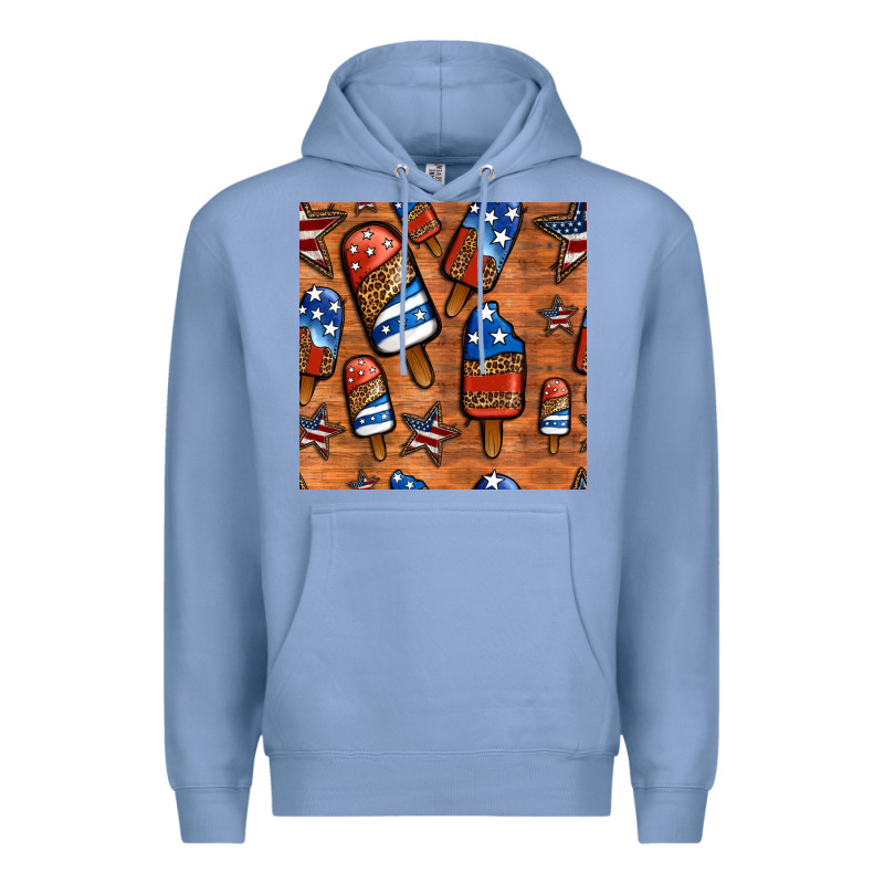 Patriotic Popsicles Seamless Pattern Premium Hoodie by HRA Design Shop | Teevron
