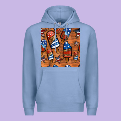Patriotic Popsicles Seamless Pattern Premium Hoodie Designed By Hra Design Shop