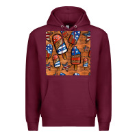 Burgundy patriotic popsicles seamless pattern Premium Hoodie - HRA Design Shop