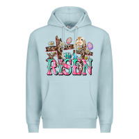 Blue Mist He is risen Easter Day Premium Hoodie - CowGirlArtShop