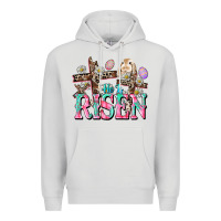 Dove Grey He is risen Easter Day Premium Hoodie - CowGirlArtShop