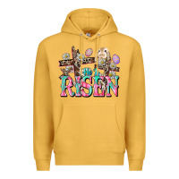 Mustard He is risen Easter Day Premium Hoodie - CowGirlArtShop