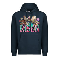 Navy He is risen Easter Day Premium Hoodie - CowGirlArtShop