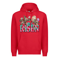 Red He is risen Easter Day Premium Hoodie - CowGirlArtShop