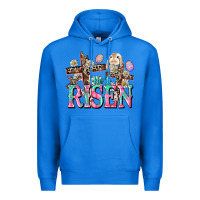 True Royal He is risen Easter Day Premium Hoodie - CowGirlArtShop
