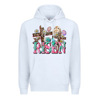 White He is risen Easter Day Premium Hoodie - CowGirlArtShop
