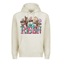 Oatmeal Heather He is risen Easter Day Premium Hoodie - CowGirlArtShop