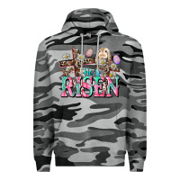Slate Camo He is risen Easter Day Premium Hoodie - CowGirlArtShop