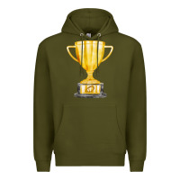 Army Green throphy cup Premium Hoodie - FaDigitalArtStudio