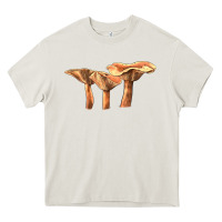 Cream Lactarius Rufus Mushroom Illustrations Heavy Core Tee - LillyAllenDesigns